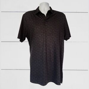 Adidas HR7912 Black Golf Polo Shirt with Geometric Print. Men’s — Size Medium